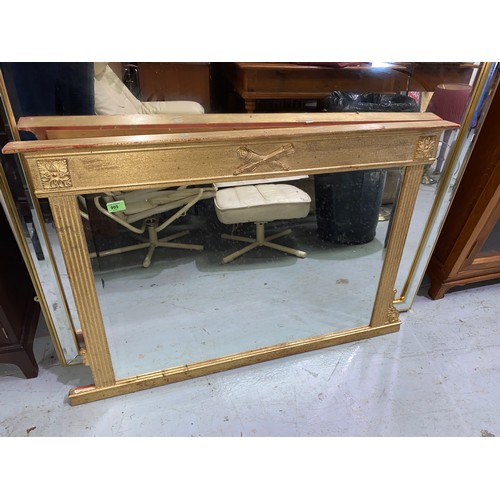 772 - A gilt framed traditional style rectangular over mantel mirror, size 59x86cm; another large modern b... 