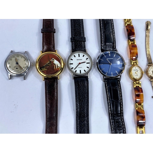 629 - A gent's Oris stainless steel wristwatch; 3 gents modern wristwatches; 3 ladies similar