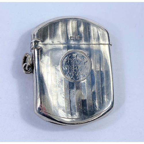 644 - A hallmarked silver desktop paperweight with stamp compartment (marks worn; some dents to base rim);... 