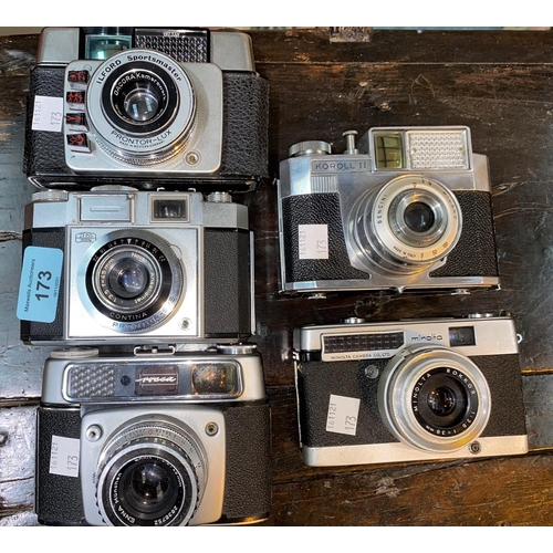 173 - A ZEISS IKON Cntina 35mm camera and 4 others.