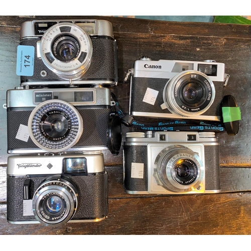 174 - Two VOIGTLANDER camera and three others.