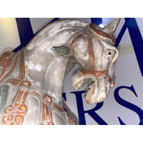 452 - A modern decorative plaster Tang style Chinese horse, 45cm