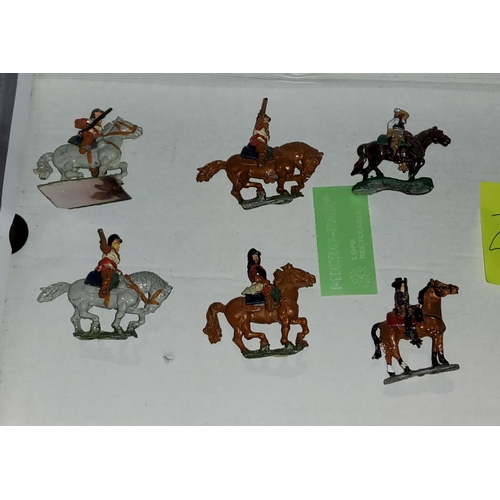 205A - A small selection of vintage Britains style lead English Civil war painted soldiers, with etched mar... 
