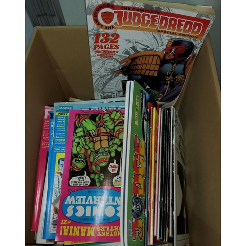 223 - A good selection of vintage 2000AD Judge Dredd comics, a collection of Comics Interview issues etc