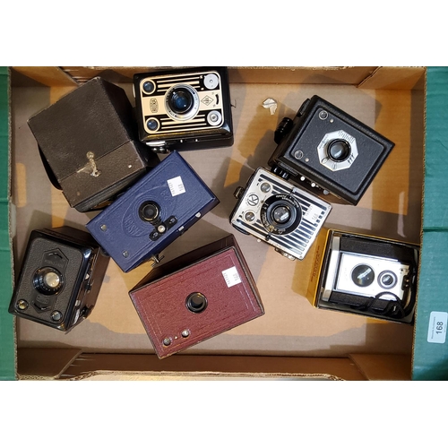 168 - A ZEISS IKON box camera and 6 others; a Brownie Reflex.