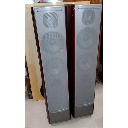 336 - A pair of tall Cobalt 816S floor standing speakers (1 speaker with some loss to veneer)