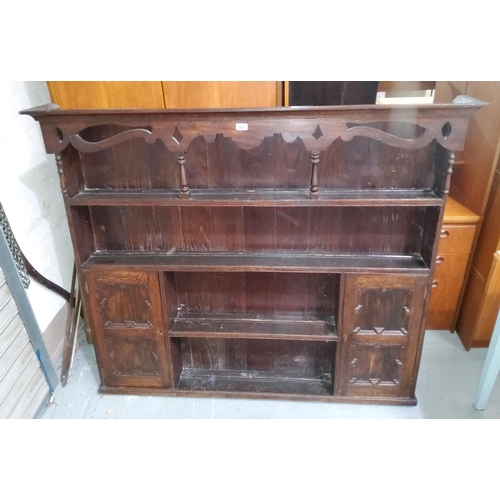 829 - An early 20th oak dresser back