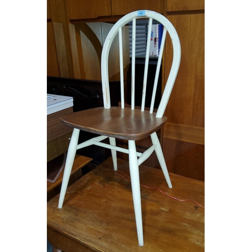 838 - A set of 4 Ercol light wood chairs with painted legs and backs