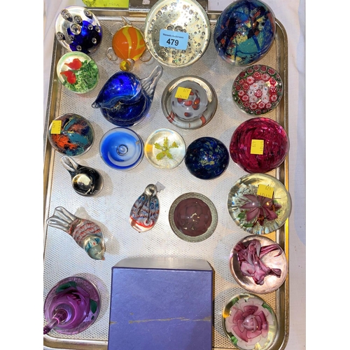479 - A selection of Caithness, Wedgewood and other various paperweights, approximately 19.