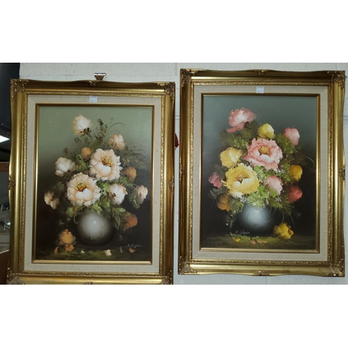 744b - A pair of small gilt framed modern oil paintings of rural scenes 14x16cm; a larger modern oil of a r... 