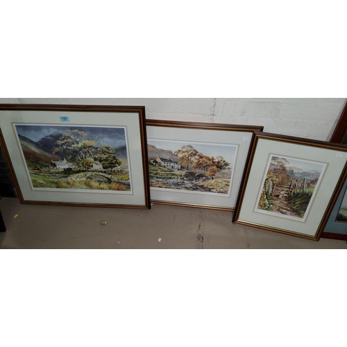 779 - Judy Boyes: 3 signed limited edition prints depicting lakeland scenes, framed and glazed
