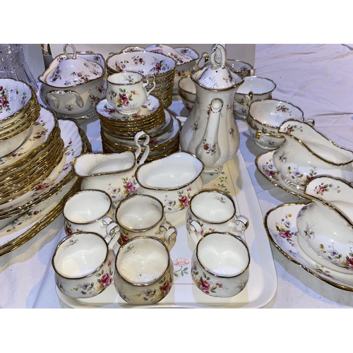 581 - A large selection of Royal Albert Tenderness dinner and teaware including tureens, coffee pot, soup ... 