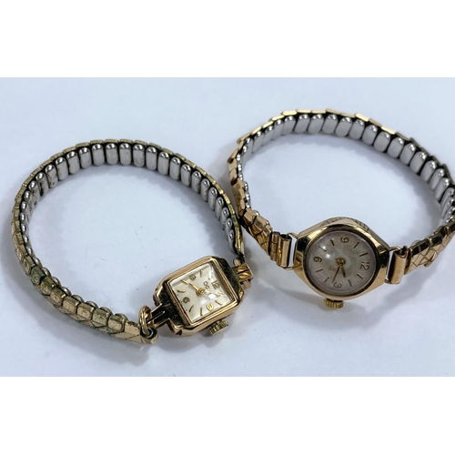 705 - Two lady's wristwatches with 9 carat gold cases