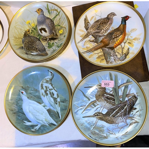 553 - A set of 12 collectors plates by Franklin Porcelain:  Game Birds of the World by Haviland Limog... 