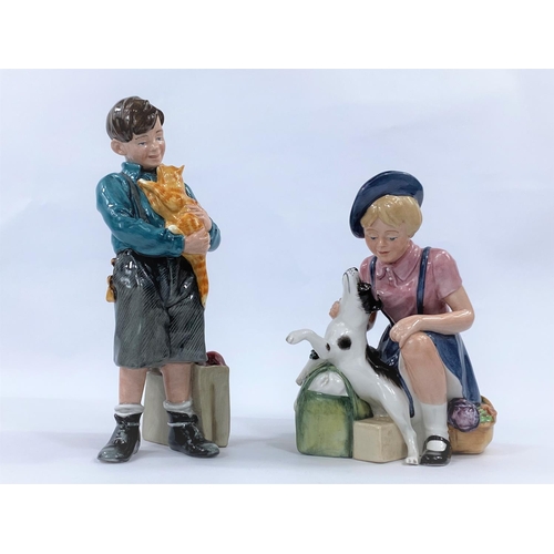 607 - Two Royal Doulton figures: Welcome Home HN3299; The Home Coming HN3295, heights 23cm and 20cm