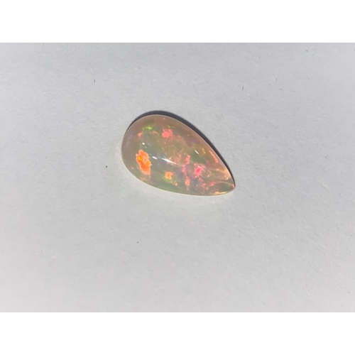 656B - An unmounted teardrop shaped opal, weight 2.14 carats