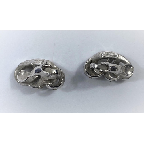 746 - A pair of diamante clip-on earrings designed by Norman Hartnell (1 small stone missing); a Rotary wr... 