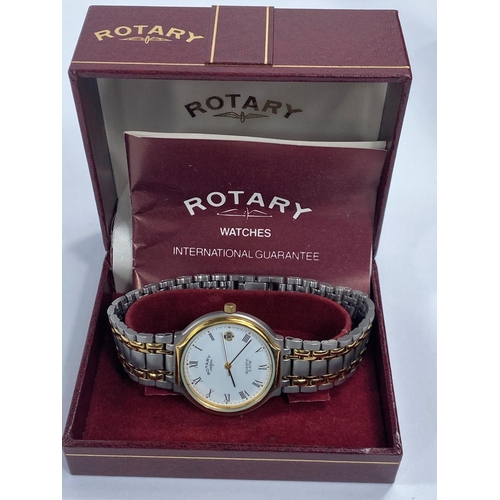 660A - A bi-color stainless steel gents Rotary wristwatch with quartz movementNOBIDS SOLD WITH NEXT LOT... 