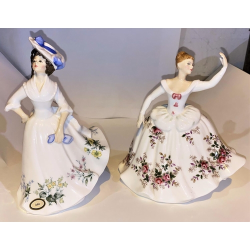 629B - Two royal Doulton ladies: Adele HN2480, another (a.f.) and other china.