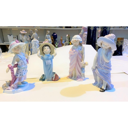 603C - Two Royal Doulton figures: Dressing Up and Make Believe, HN2225; 2 Royal Worcester figures, Boys and... 