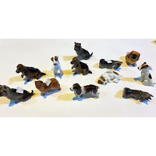 628 - Twelve miniature Royal Doulton figures of dogs