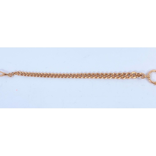 703 - A gent's gold watch chain, continental, marked '585', 51 gm, 28cm max length