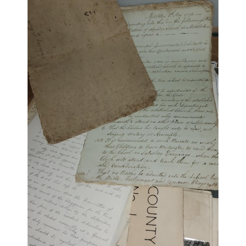 220 - Middleton Sunday Schools:  Inaugural manuscript 1792; other related letters and ephemera
