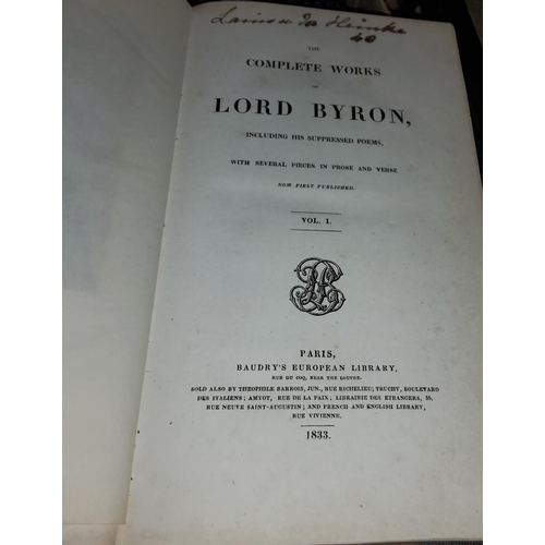 233 - Lord Byron: The Complete Works, 4v, Paris, 1833 (bindings poor but complete)