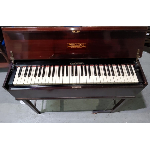 28 - A Dulcitone keyboard instrument in mahogany case, by Thomas Machell & Sons, 97 cm