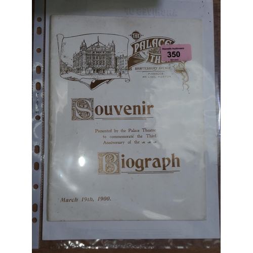 350 - CINEMA HISTORY; The Palace Theatre, Souvenir Biograph; The War, March 19th, 1900