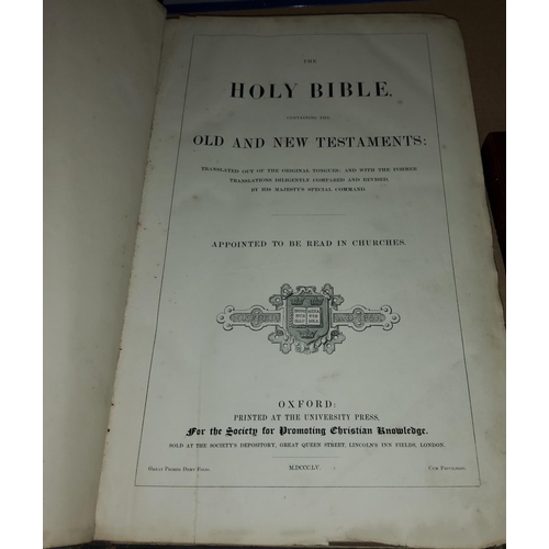 394 - A very large 1855 Oxford University Press bible Presented bythe Society for Promoting Cristian knowl... 