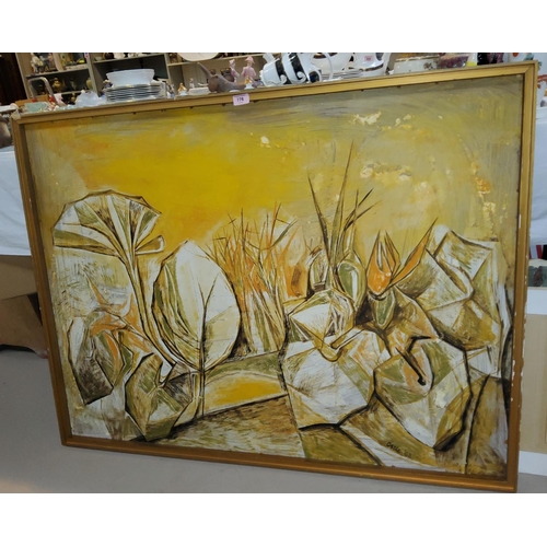 776 - Roy Ostle, British: oil on board, 'Autumn Plants, signed and dated '64, 90 x 120 cm, framed