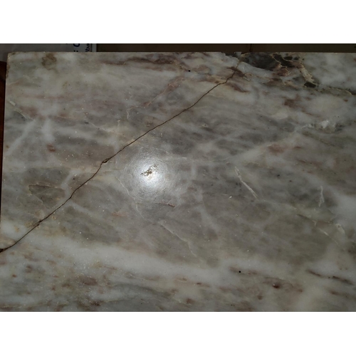 801A - A marble top Empire style side table (marble cracked) 93 x 36 cm width x 80cm high