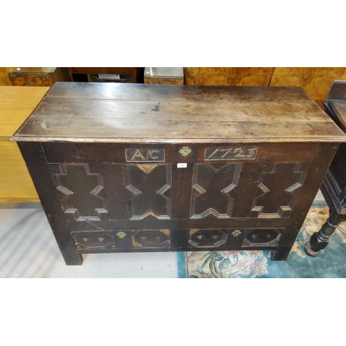 806 - An 18th century mule chest bearing date 