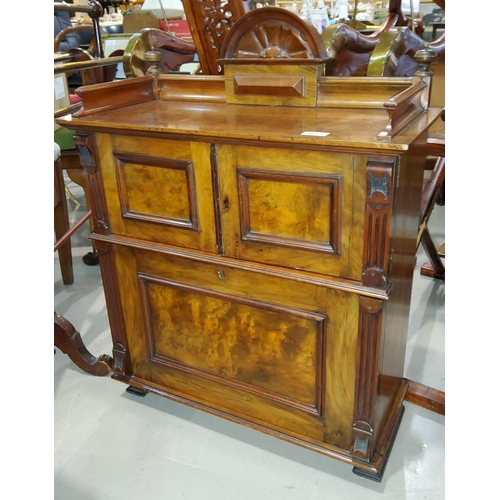 808 - A 19th century walnut watchmaker/collector's cabinet, with fall front work surface, 15 graduating dr... 