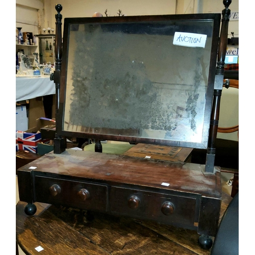 901 - A 19th century mahogany dressing table mirror, 51 cmNO BIDS SOLD WITH NEXT LOT