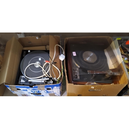 135 - 2 mid- 20th century BSR Mc Donald MP60 record players, no lids, (sold as collectors items only); a m... 