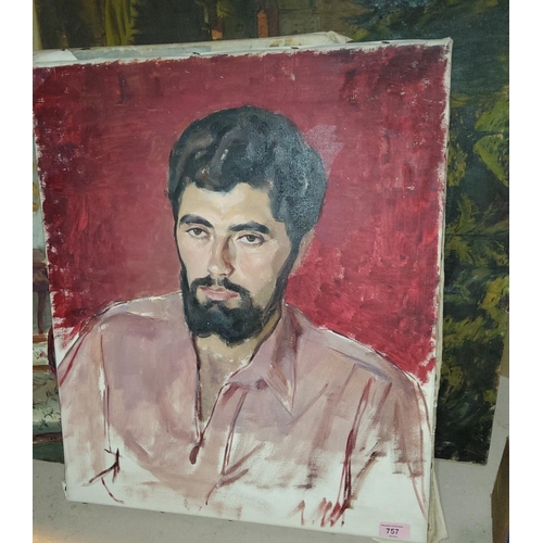 757 - Studio of Michael Gilbury (British 1913-2000) oil on canvashead and shoulders portrait of a bearded ... 