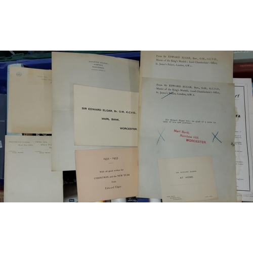 237 - Sir Edward Elgar:  10 unused items of stationery, various addresses; a manuscript summary of th... 