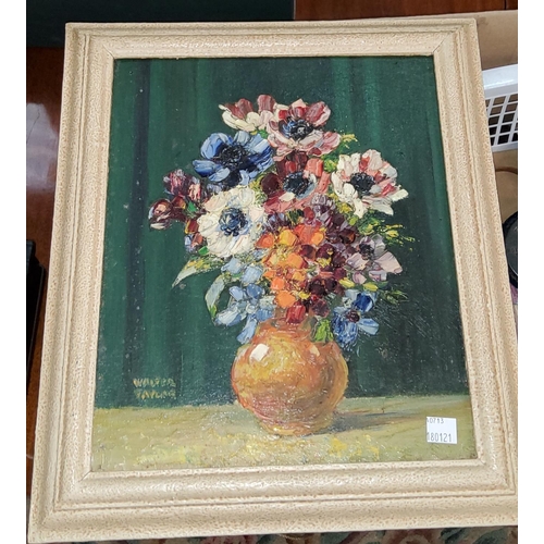 782 - Walter Taylor:  oil on board, flowers, signed, 30 x 25 cm; other pictures