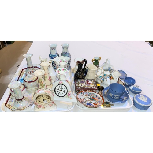 503 - A 5 piece lustre trinket set; miniature and decorative china