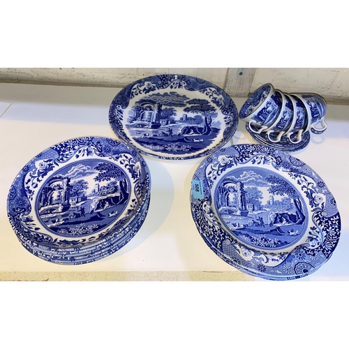 508 - Fourteen pieces of Copeland Spode's Italian pottery:  serving dish and 6 bowls; 4 dinner plates... 