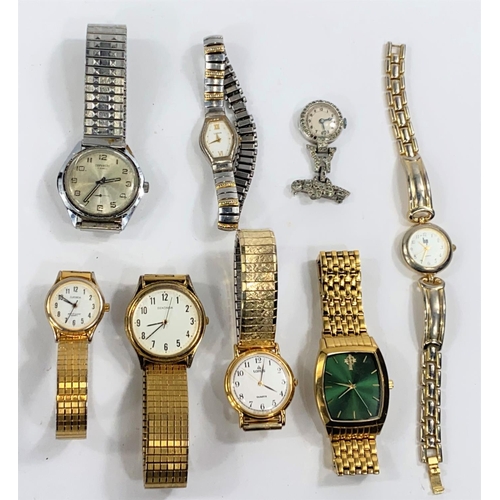 759 - A gents vintage Corvette wristwatch in stainless steel; a Lorus wristwatch; a nurse's watch on marca... 