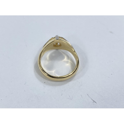 710A - An 18ct gold and white gold solitaire diamond dress ring, diamond approx. 6mm diameter, ring size Q.