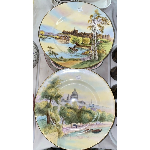 473 - Two Royal Worcester plates, one 'Windsor Castle' signed byB.Jeff the other 'St Pauls from the River'... 