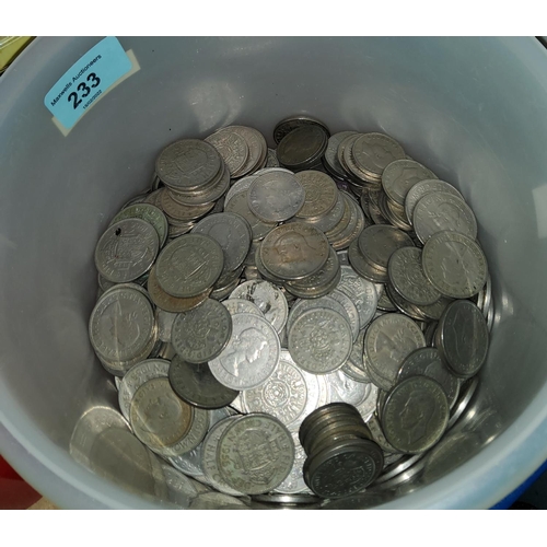 233 - GB:  a quantity of nickel silver coins