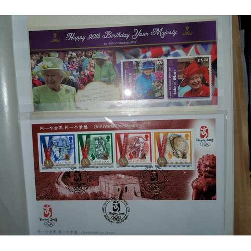 349 - A selection of Isle of Man and Guernsey first day covers, some mint commemoratives.