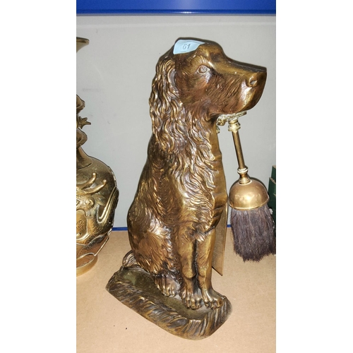 161 - A brass companion set in the form of a Spaniel ht 40cm 