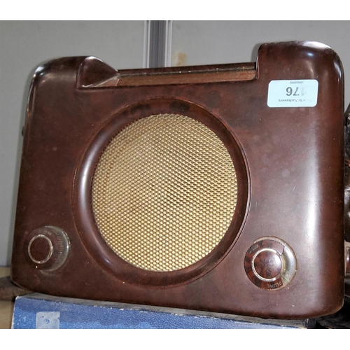 176 - A BUSH bakelite brown mottled radio (one dial a.f); and an Ecko radio (a.f)