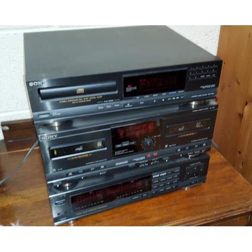 100A - A Sony stacking stereo system with record deck etc
